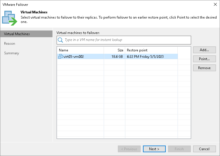 Step 2. Select VMs