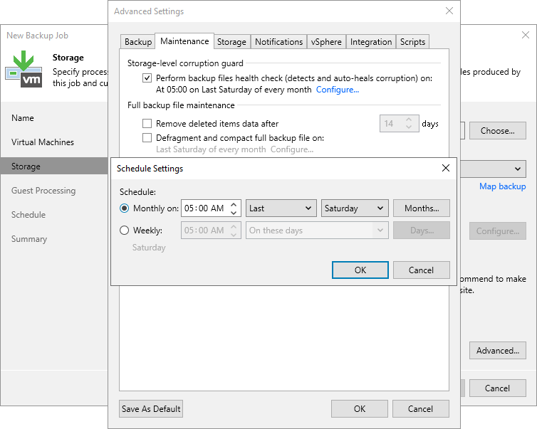 Maintenance Settings